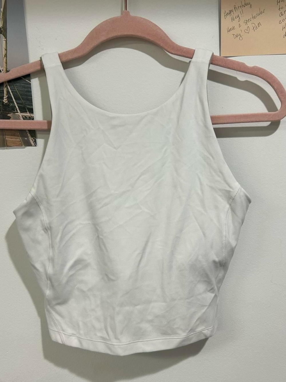 Women's White Tank Top — Minimal Racerback Style